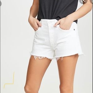 AGOLDE Parker cut off denim shorts - white